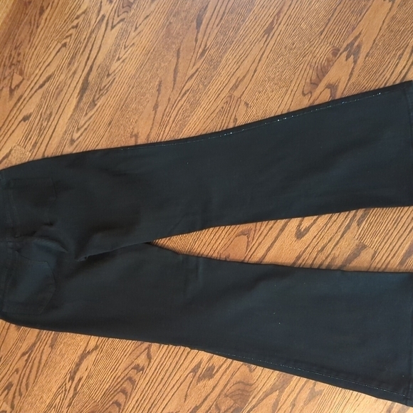 NYDJ chic slimming black Rhinestone bling seams high rise bootcut jeans. Sz 6 - Picture 6 of 11